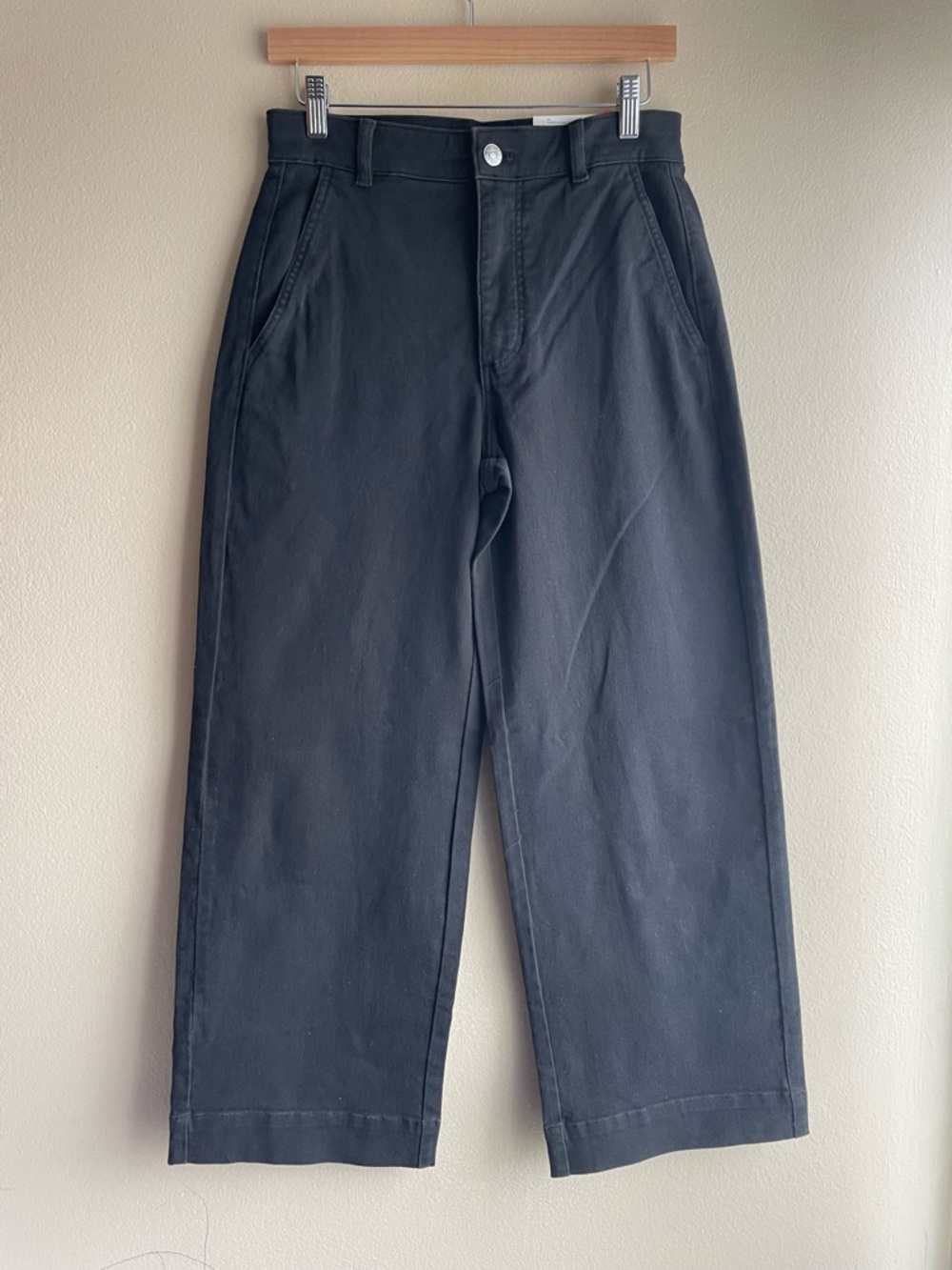 New Everlane Women THE UTILITY WIDE-LEG PANT Black Jeans Size 2